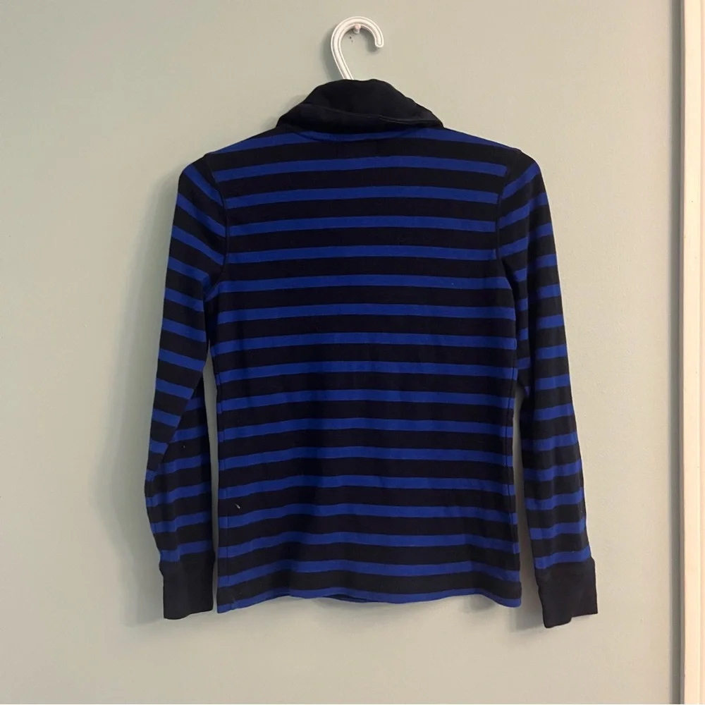 Ralph Lauren Womens Pullover Sz small Blue and Black Striped Longsleeve - Picture 3 of 5